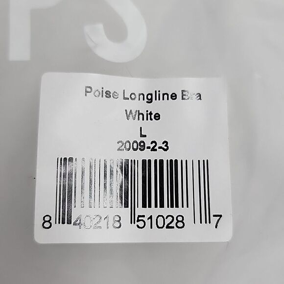 2626 NWT Four Laps Poise Longline Bra  Size Large White - Picture 9 of 9